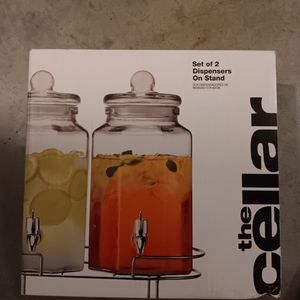 The Cellar Set Of 2 Beverage Dispensers On Stand